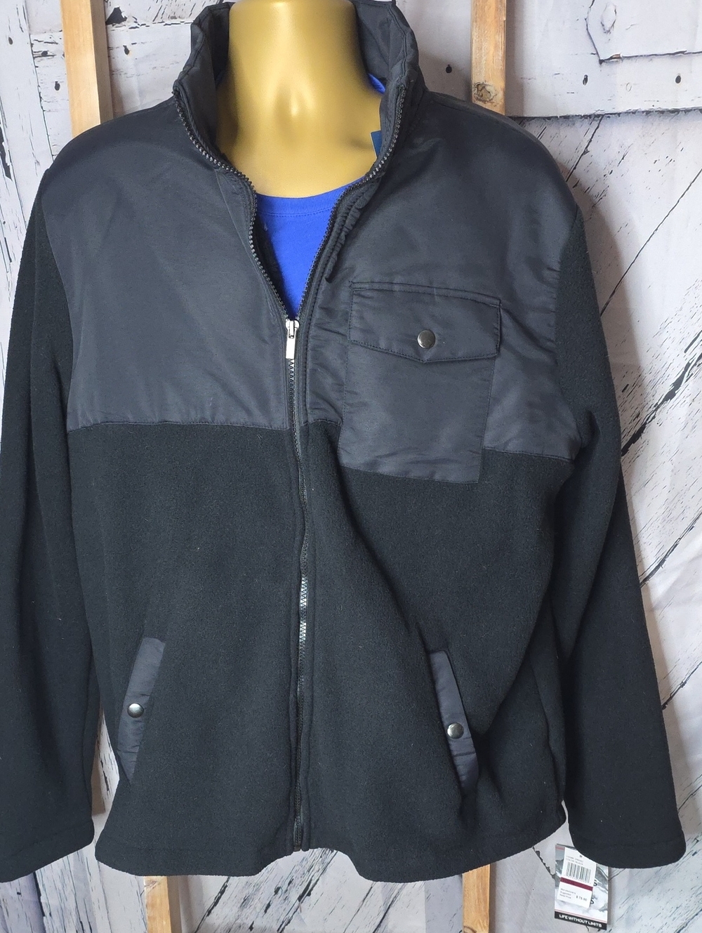 Swiss Alps Life Without Limits Men's Color Block Fleece Jacket XL NWT Black